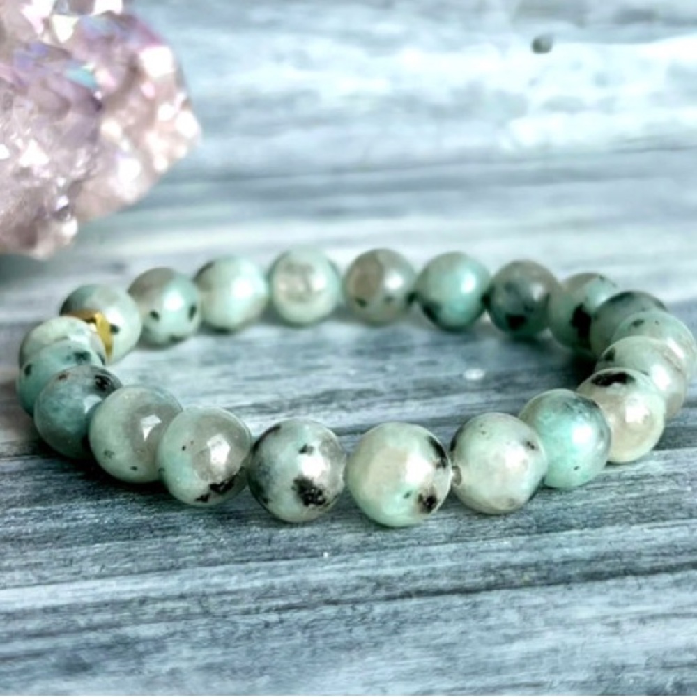 🆕New Healing Kiwi Jasper Crystal Gemstone Bracelet 8mm